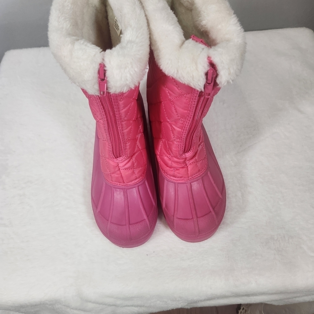 Pink Quilted Kids Snow Boots - Picture 6 of 7